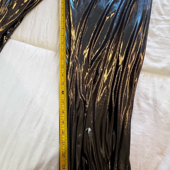 NORMA KAMALI Metallic Shiny Pants EUC Size XL - Picture 6 of 9